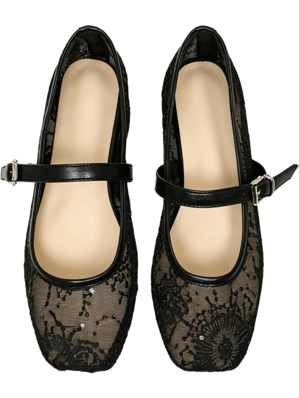 Womens Ink Black Comfortable Closed Toe Ballerina Mesh Ballet Slip On Flat Shoes